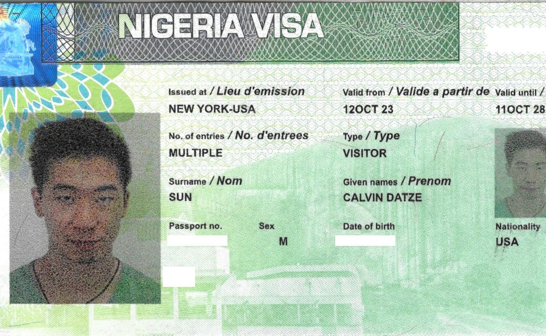 The Nigerian Tourist Visa for Americans/USA Passports