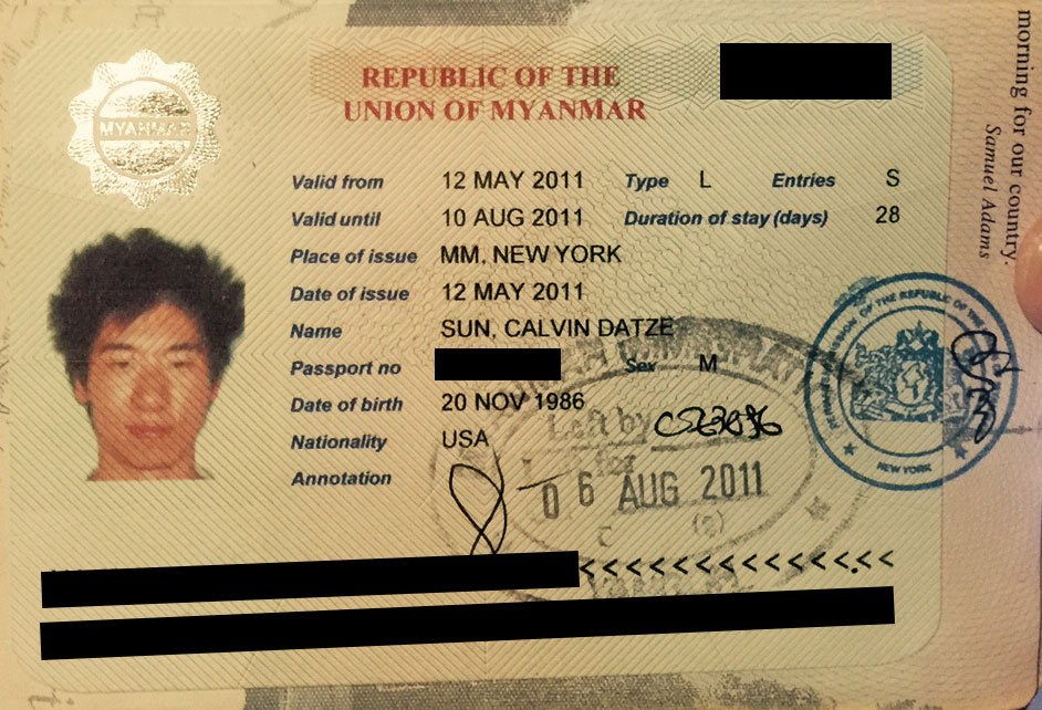 The Myanmar/Burma Visa Requirements For U.S. Citizens