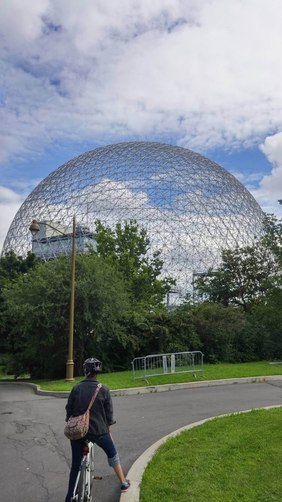 The Biosphere, a Buckminster Fuller type geodesic dome, was constructed as the US pavilion for Expo 67